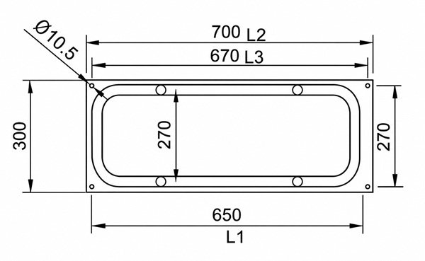 MDC Metal Detector Coil 800 JSB825 Dimensions